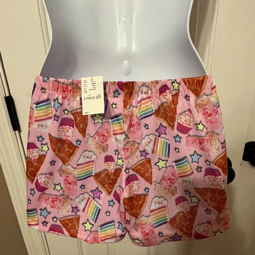 NWT Justice write on birthday pajama shorts set size 12
